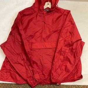 Auburn Sport Hooded Pullover Windbreaker. Front center pocket. Size 5XL